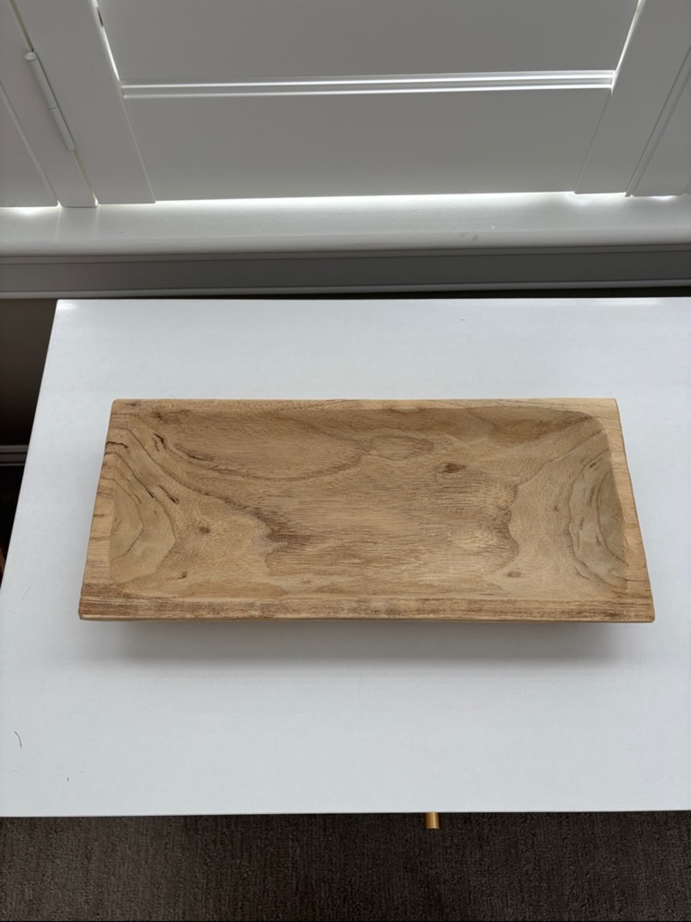Natural Wood Rectangular Serving Tray - Light Brown